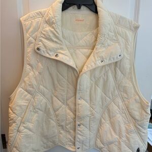 FP Movement by Free People Cream Quilted Vest